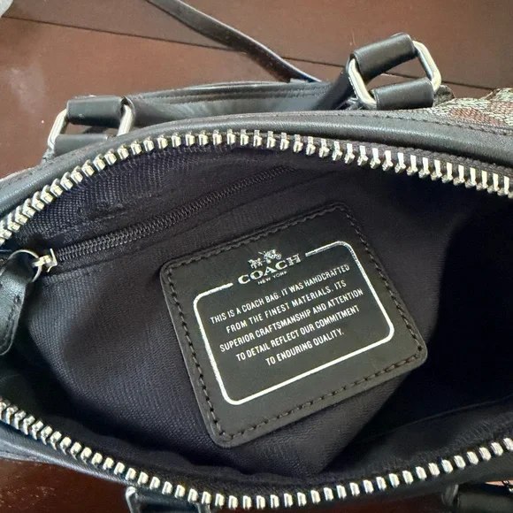 Coach Black and Brown Signature Satchel - Picture 7 of 8